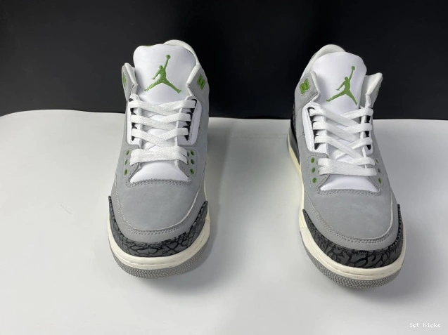 1st Kicks Jordan 3 Air Chlorophyll 136064-006 Retro 0808